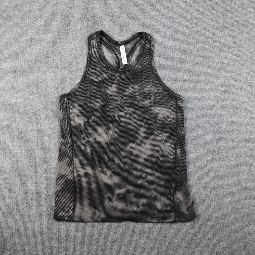 Athleta Tank Top Womens Small Black Gray Racerback Nylon Spandex Workout V311276